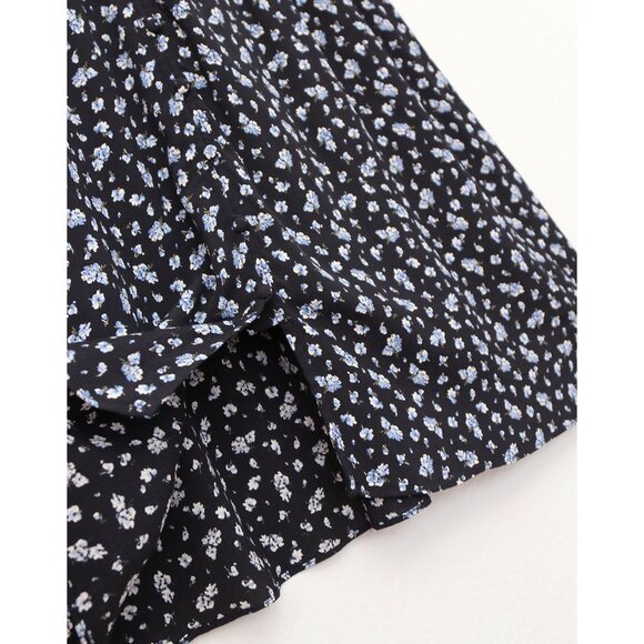 Madewell Long Sleeve Button Front Midi Dress 2 Baby's Breath  Black Blue Floral - Picture 9 of 15